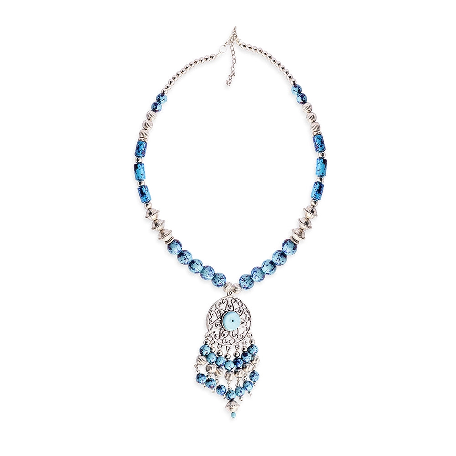 Blue Gemstone Statement Necklace