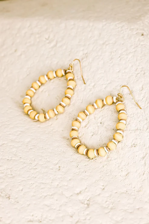 Pink Beaded Hoop Earrings