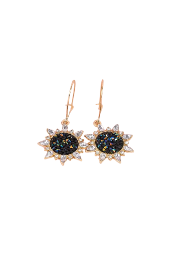 Crystal Sunflower Drop Earrings