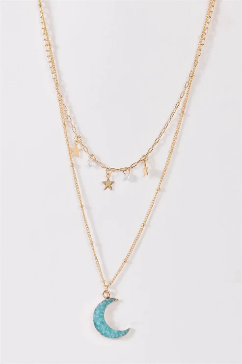 Layered Moon & Stars Necklace