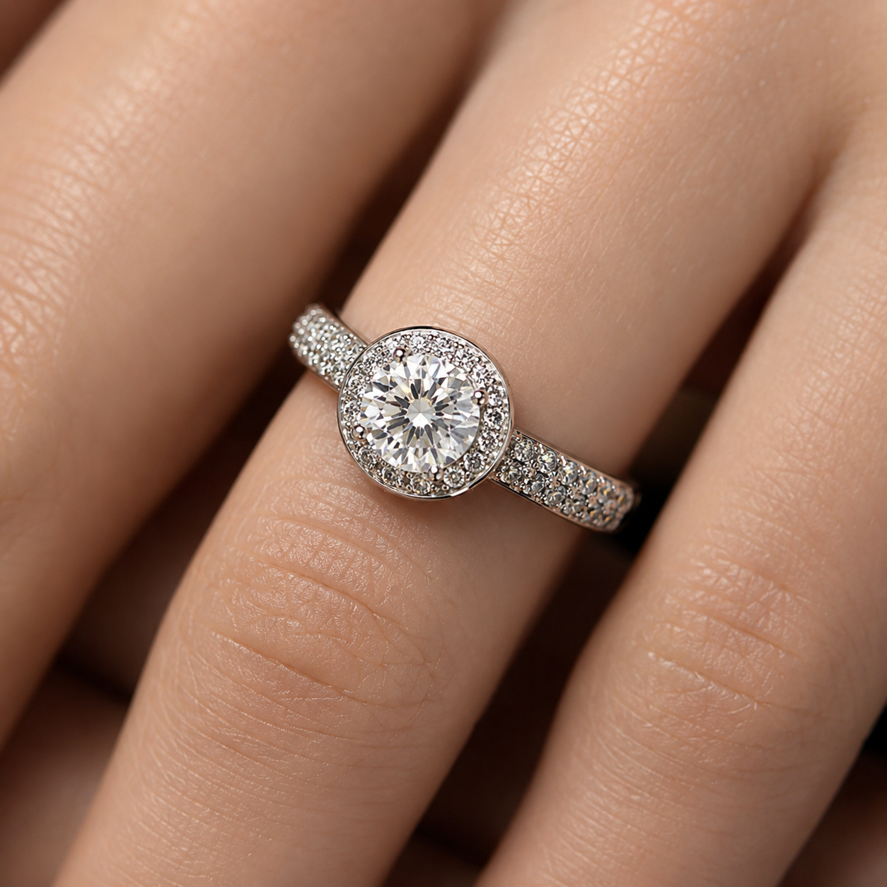 Elegant Halo Silver Ring