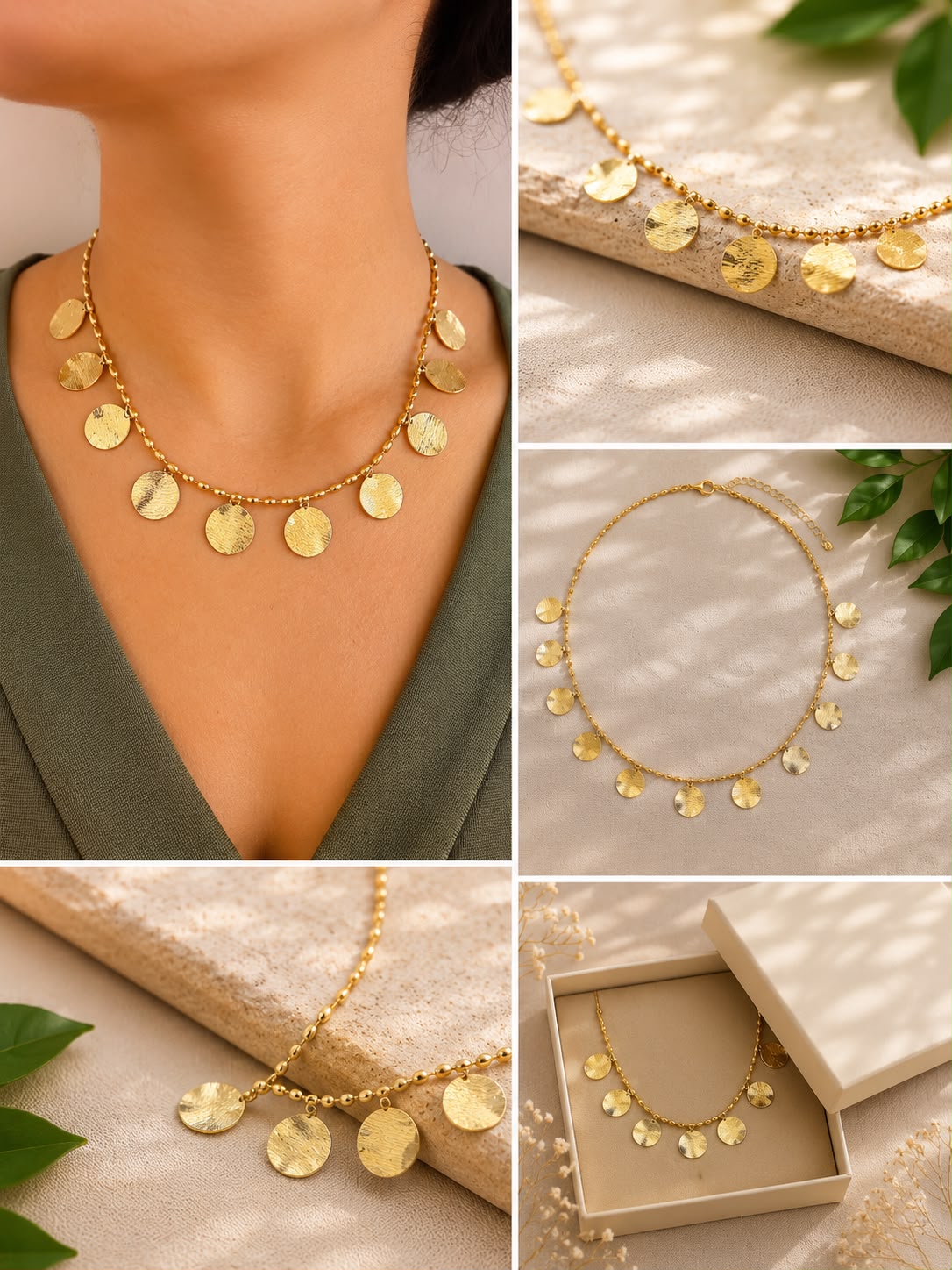 Zarif Gold Metal Kolye