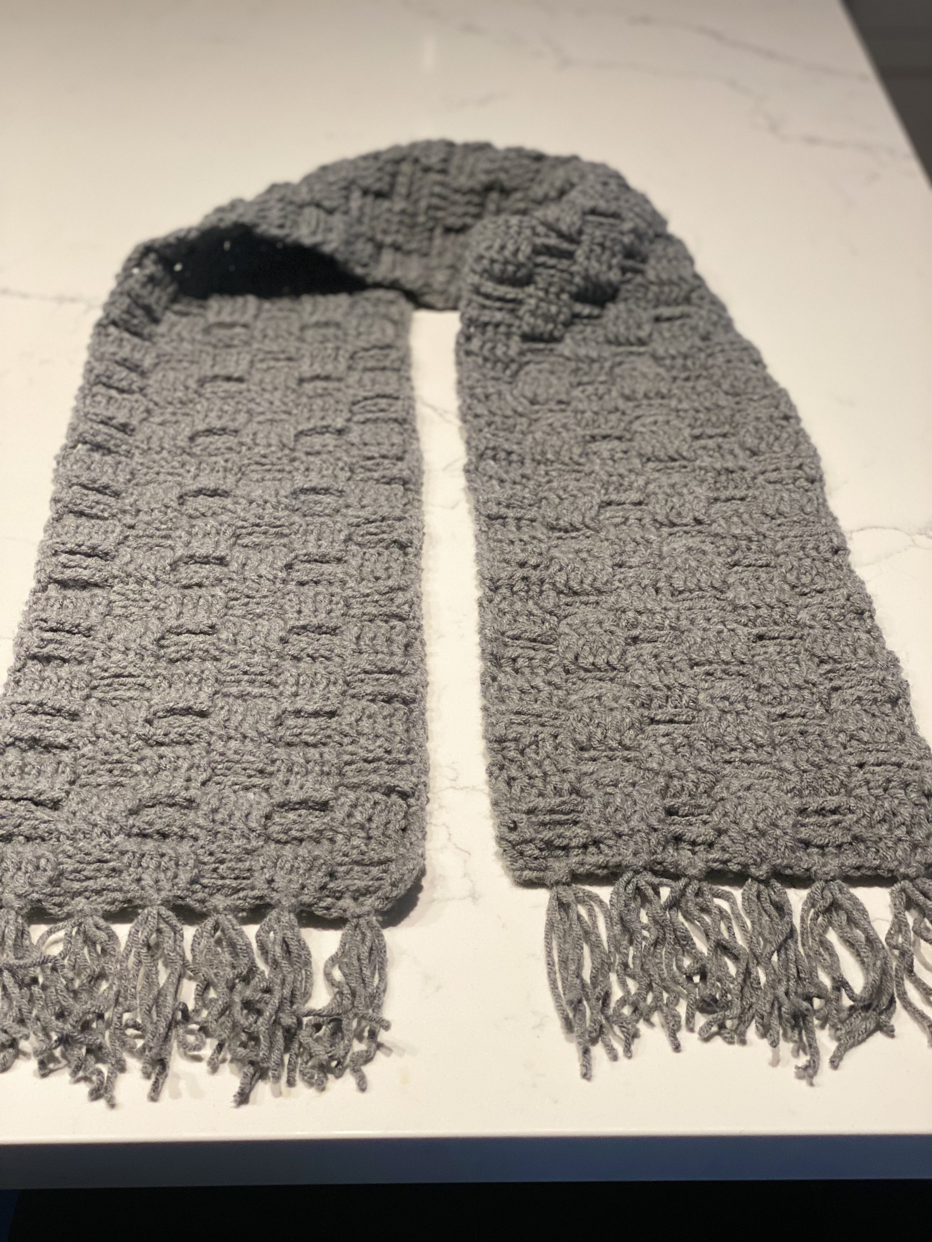 Chunky Knit Grey Scarf