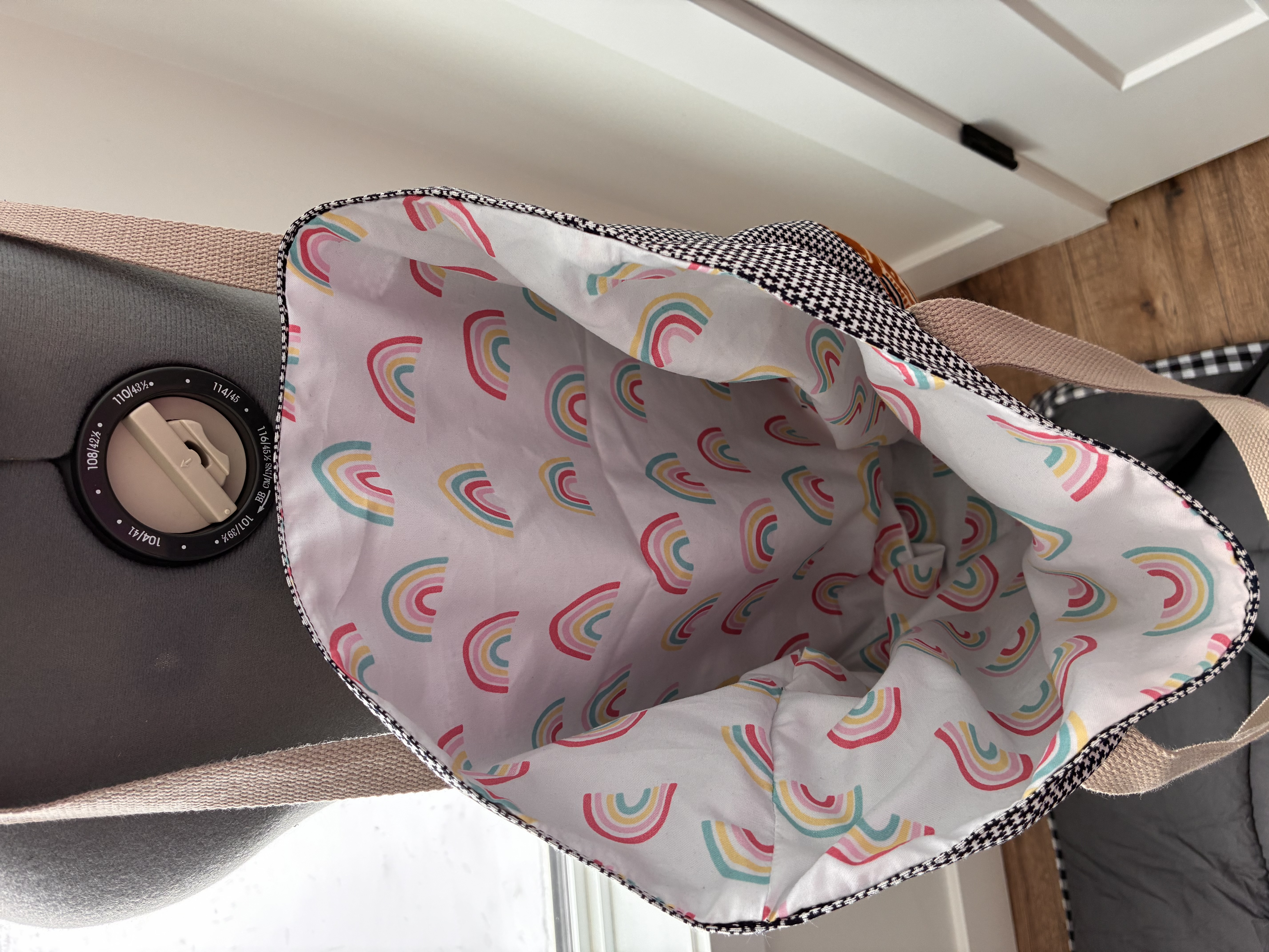 Rainbow-Lined Tote Bag