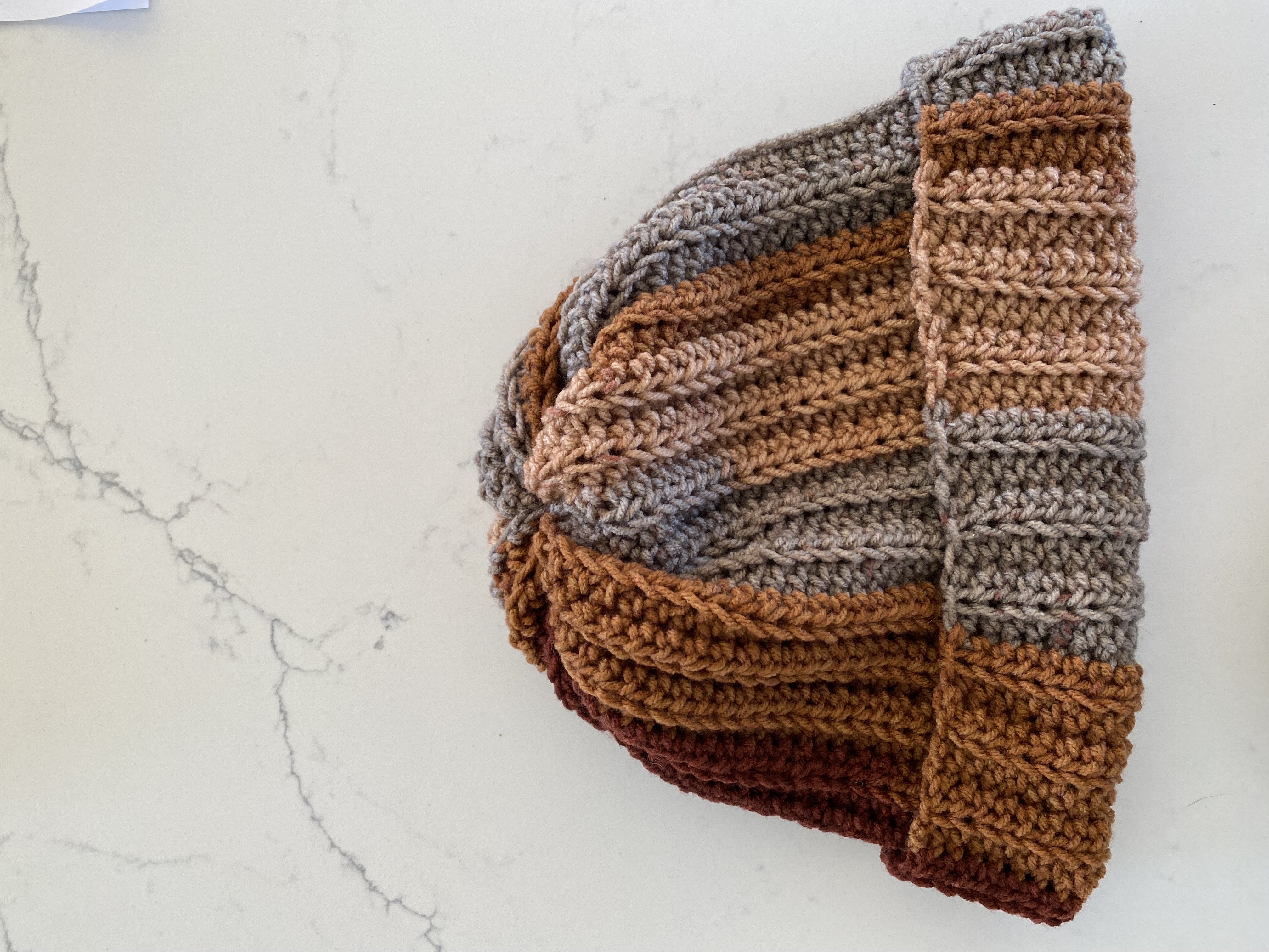 Handcrafted Striped Knit Beanie