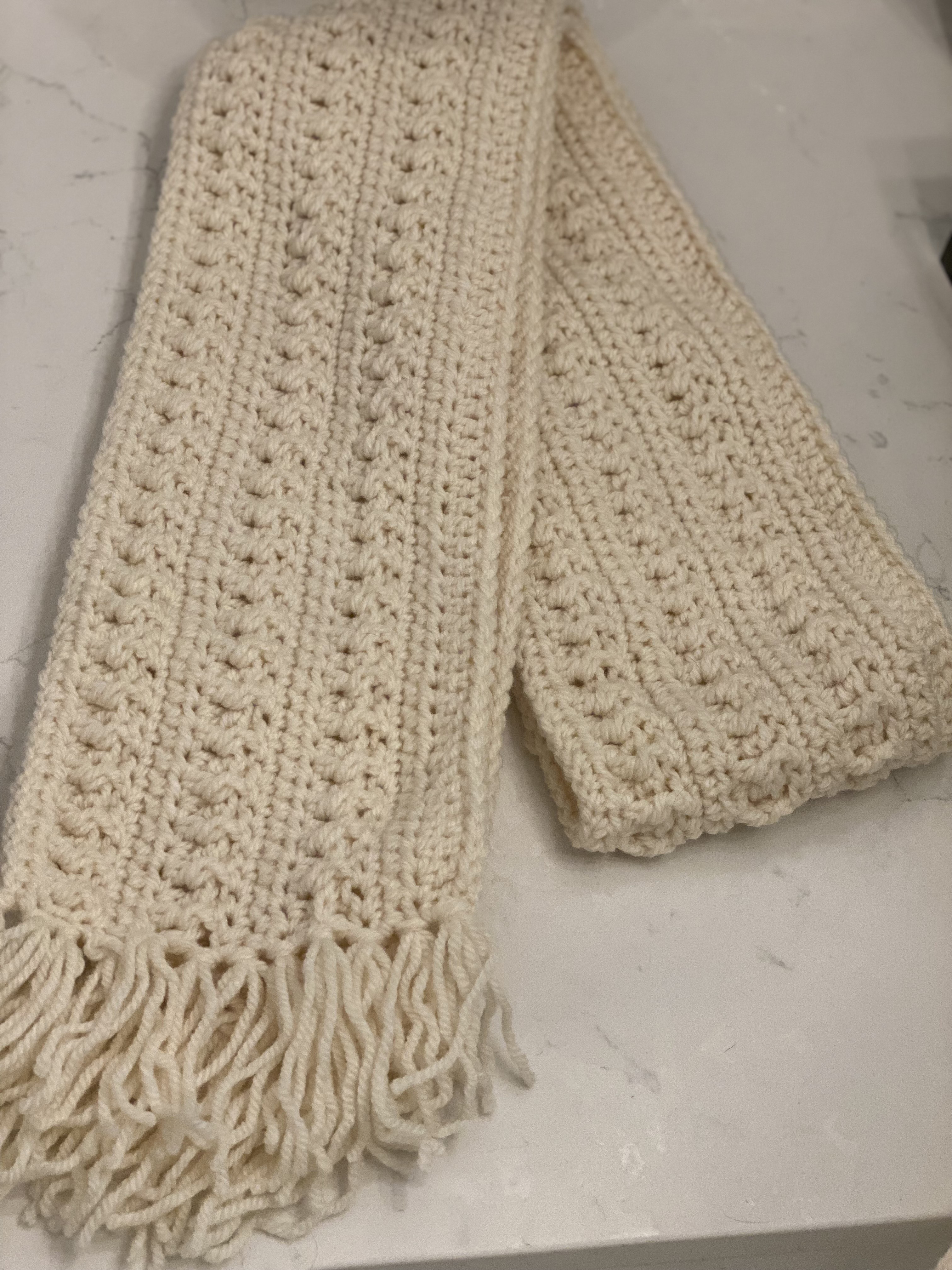 Chunky Knit Cream Scarf