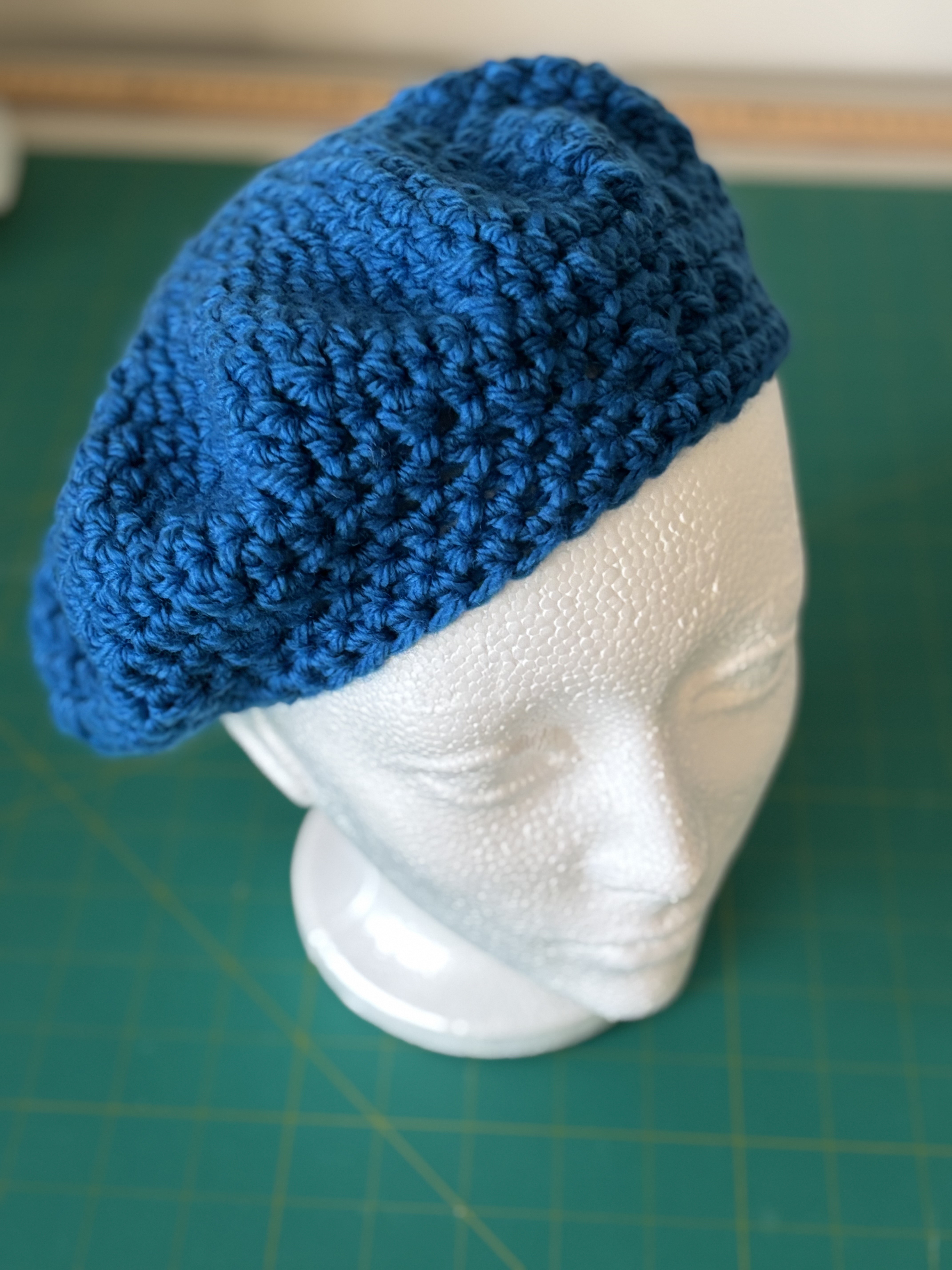 Handmade Blue Crochet Beret