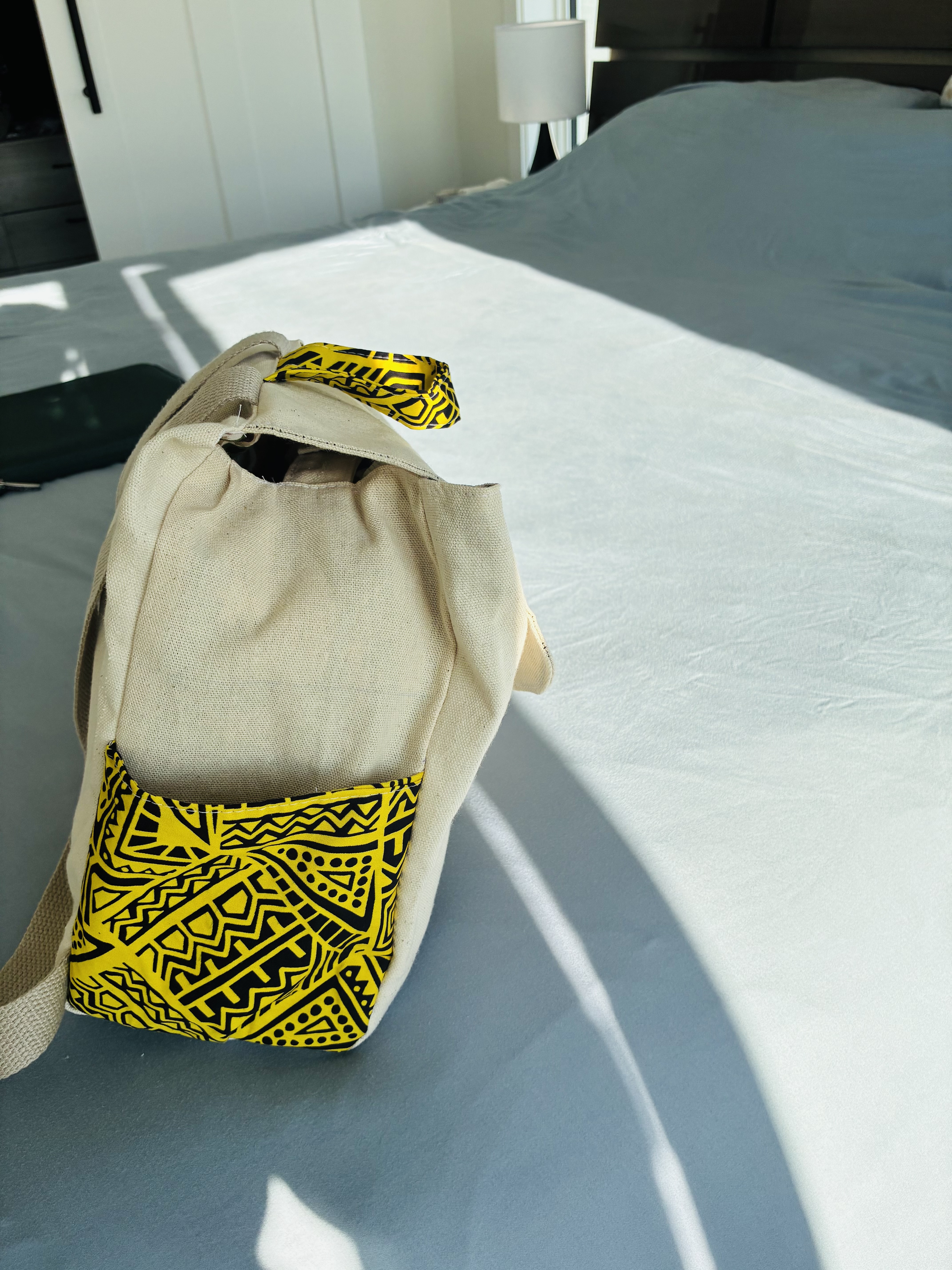 Canvas Backpack with Tribal Pattern
