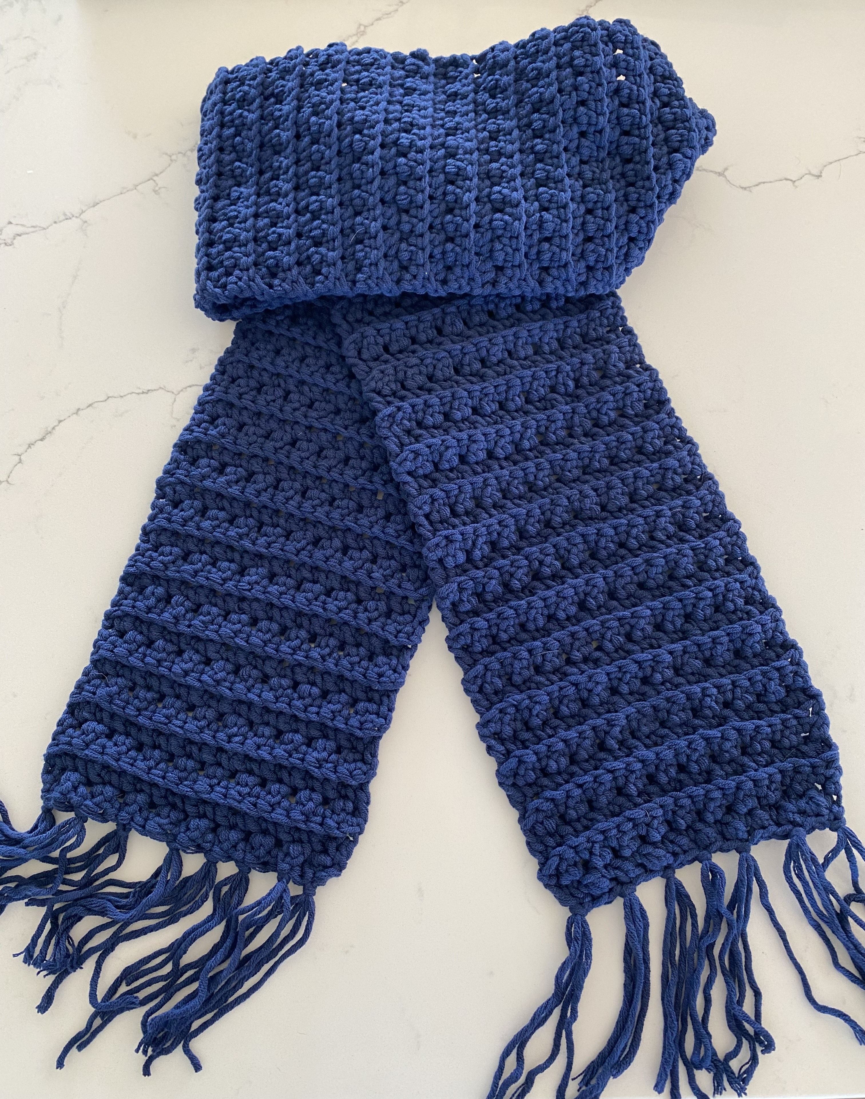Handmade Blue Crochet Scarf