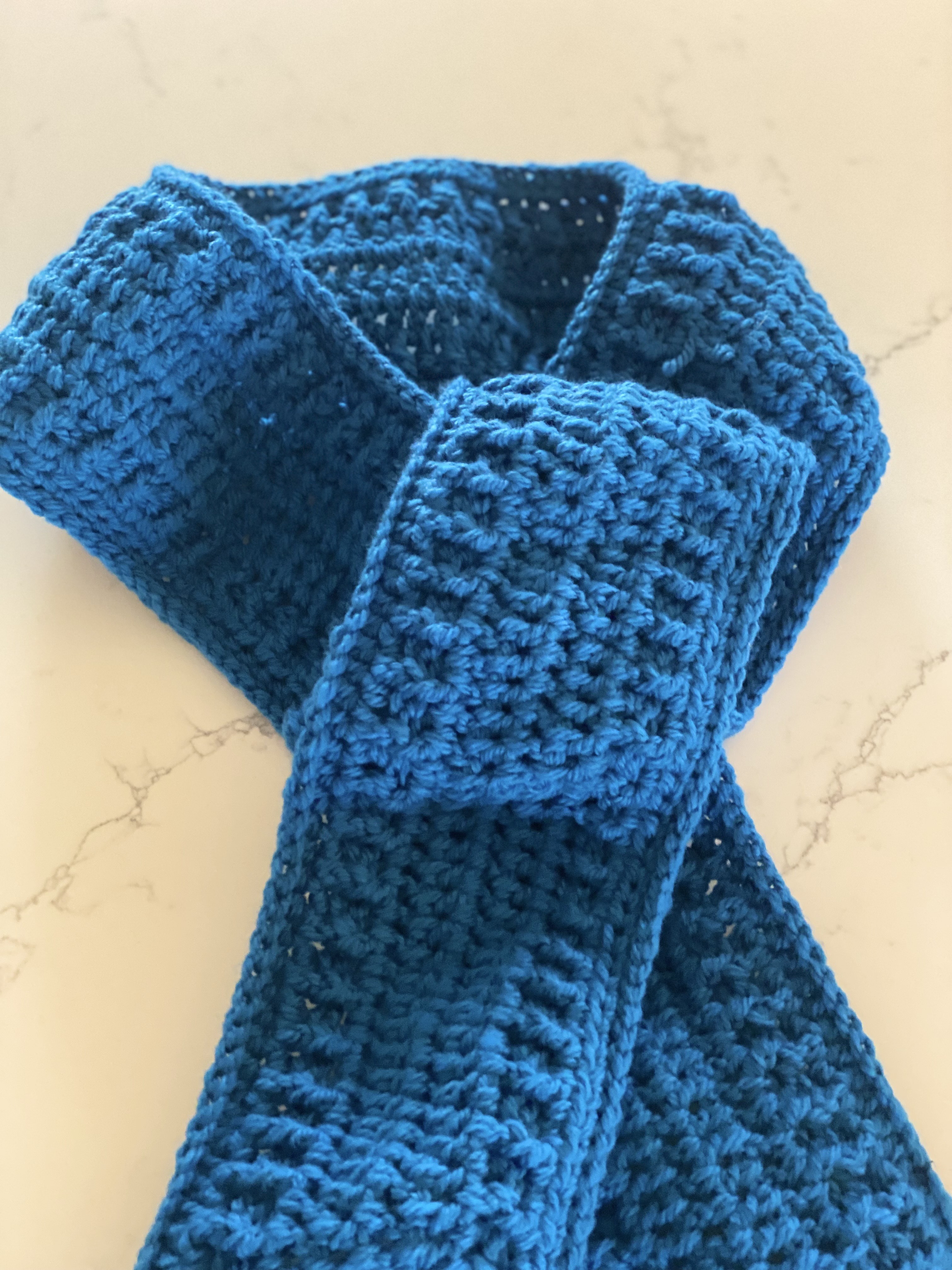Blue Crochet Scarf