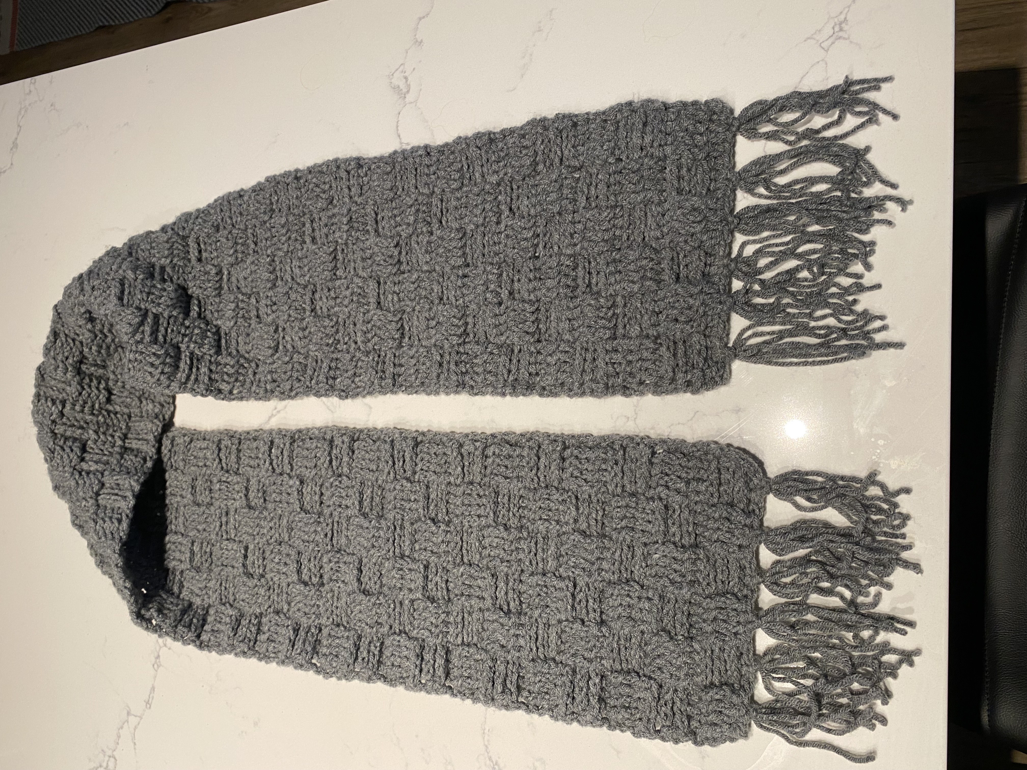Chunky Knit Grey Scarf