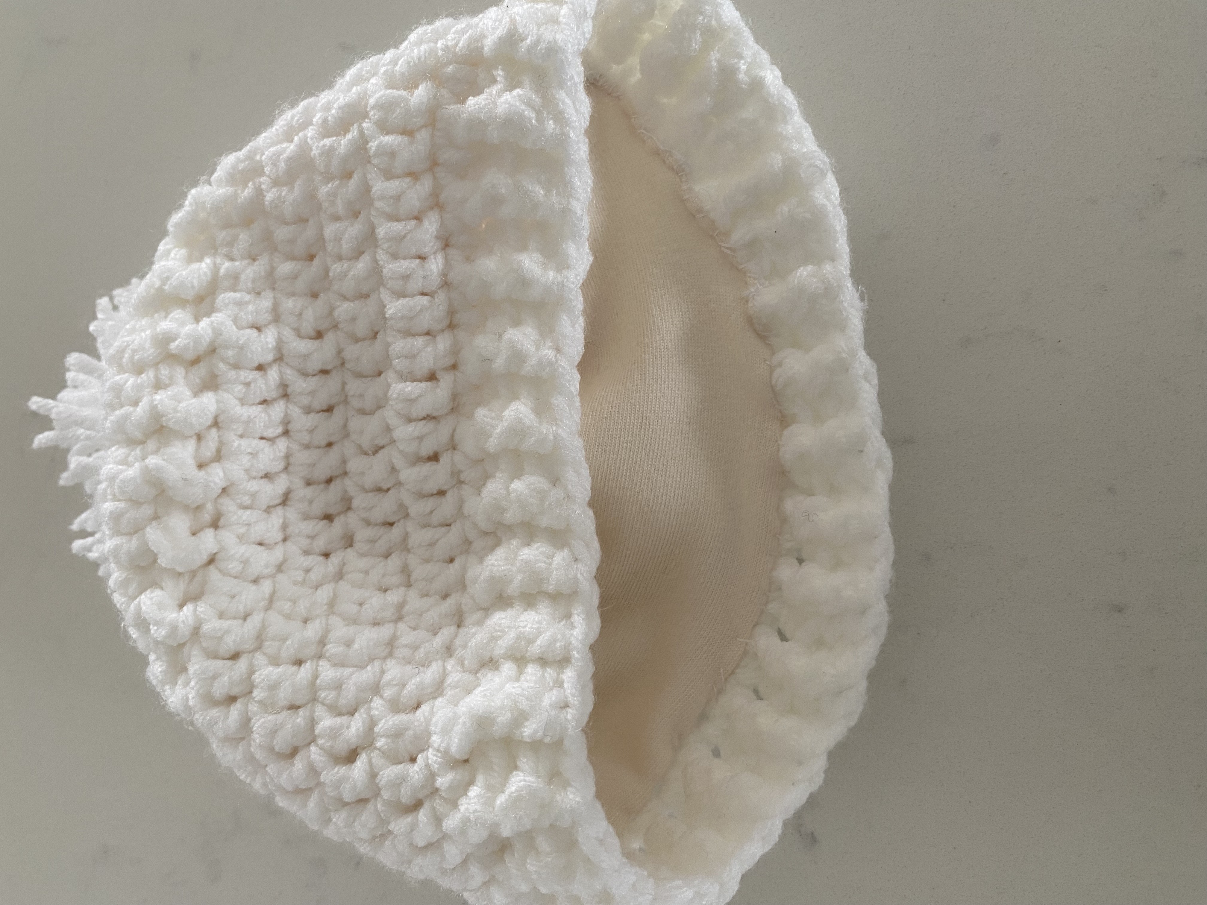 Handmade White Crochet Beanie