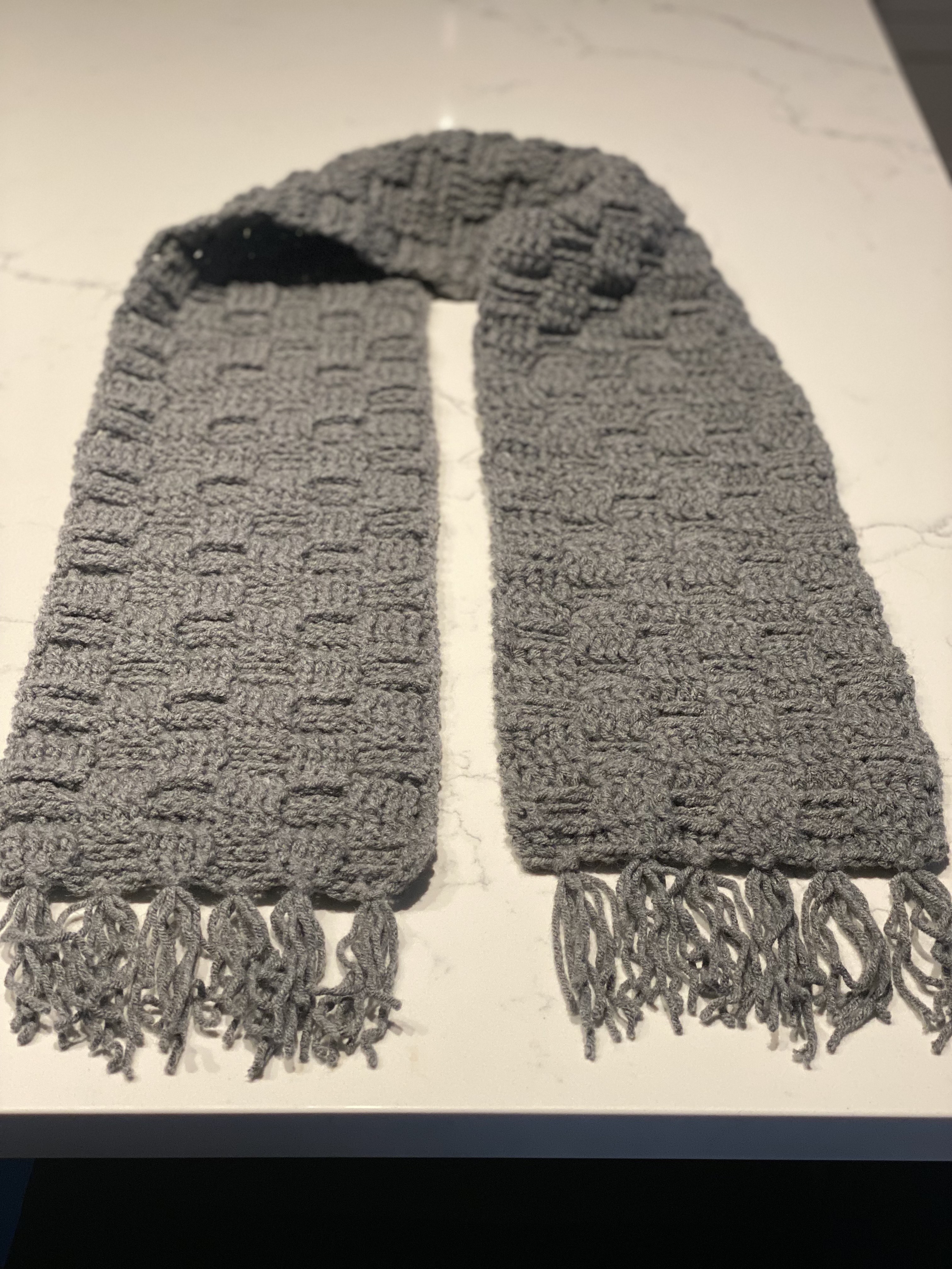 Chunky Knit Grey Scarf