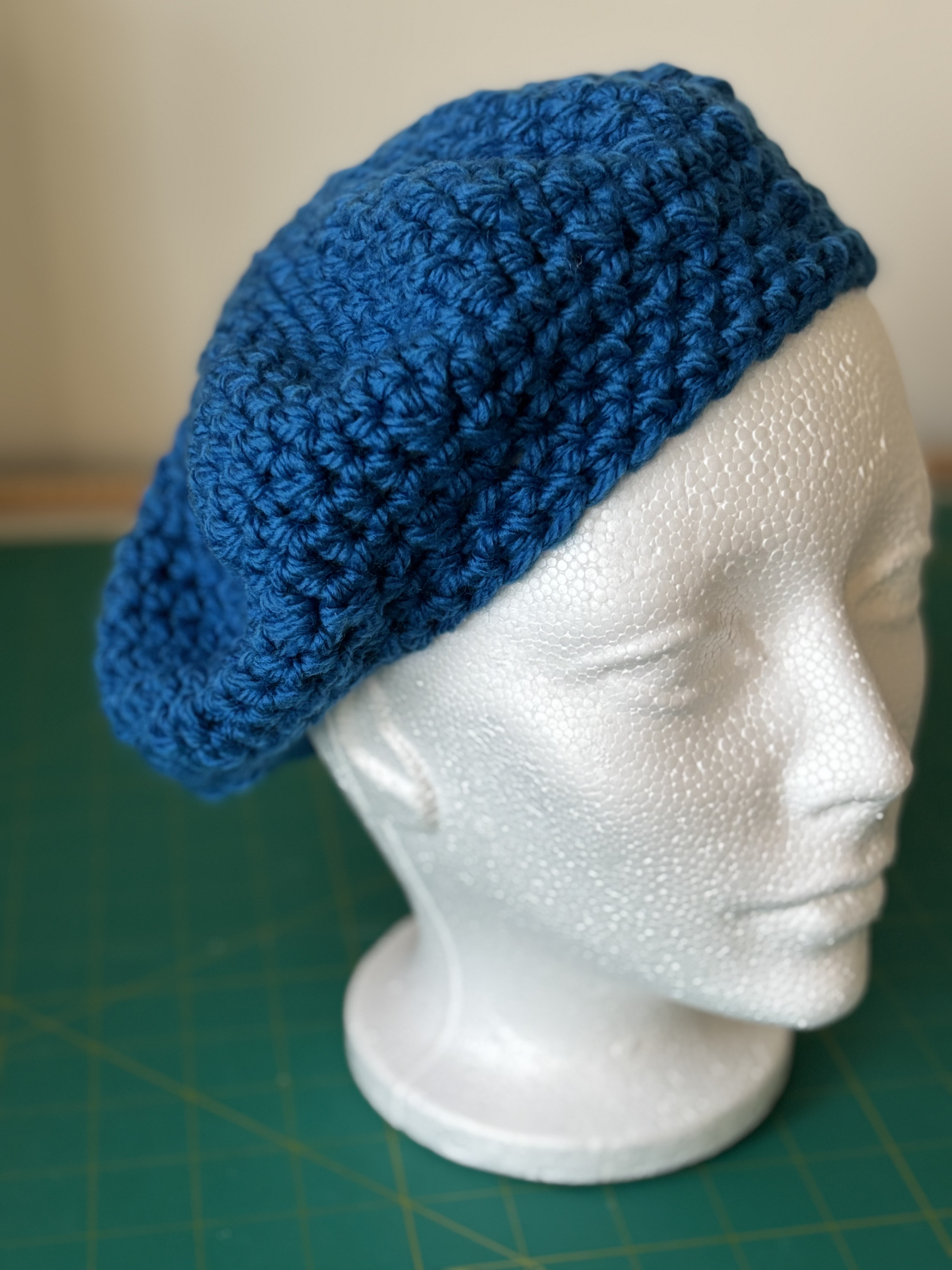 Handmade Blue Crochet Beret