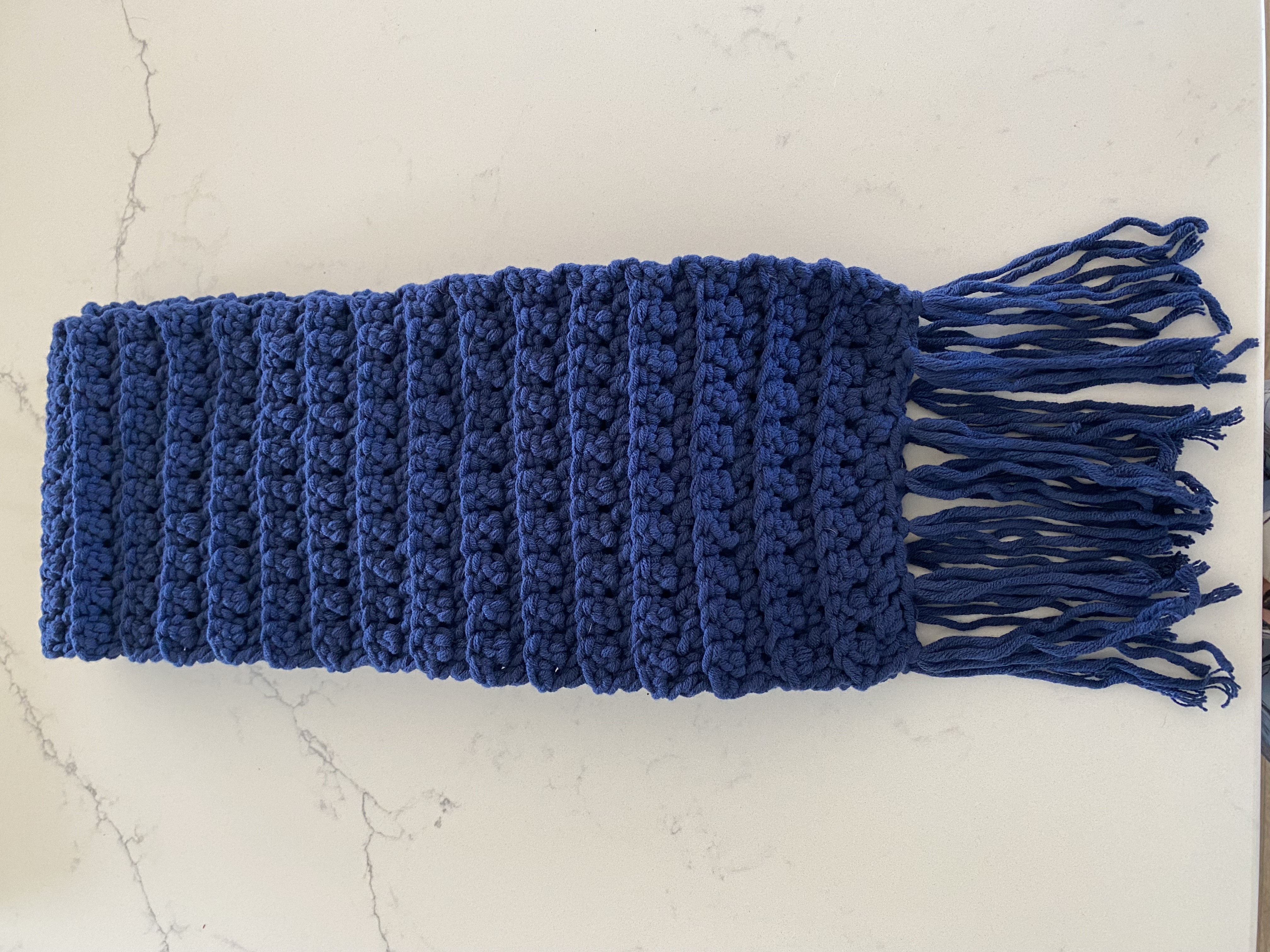 Navy Blue Scarf - textured pattern