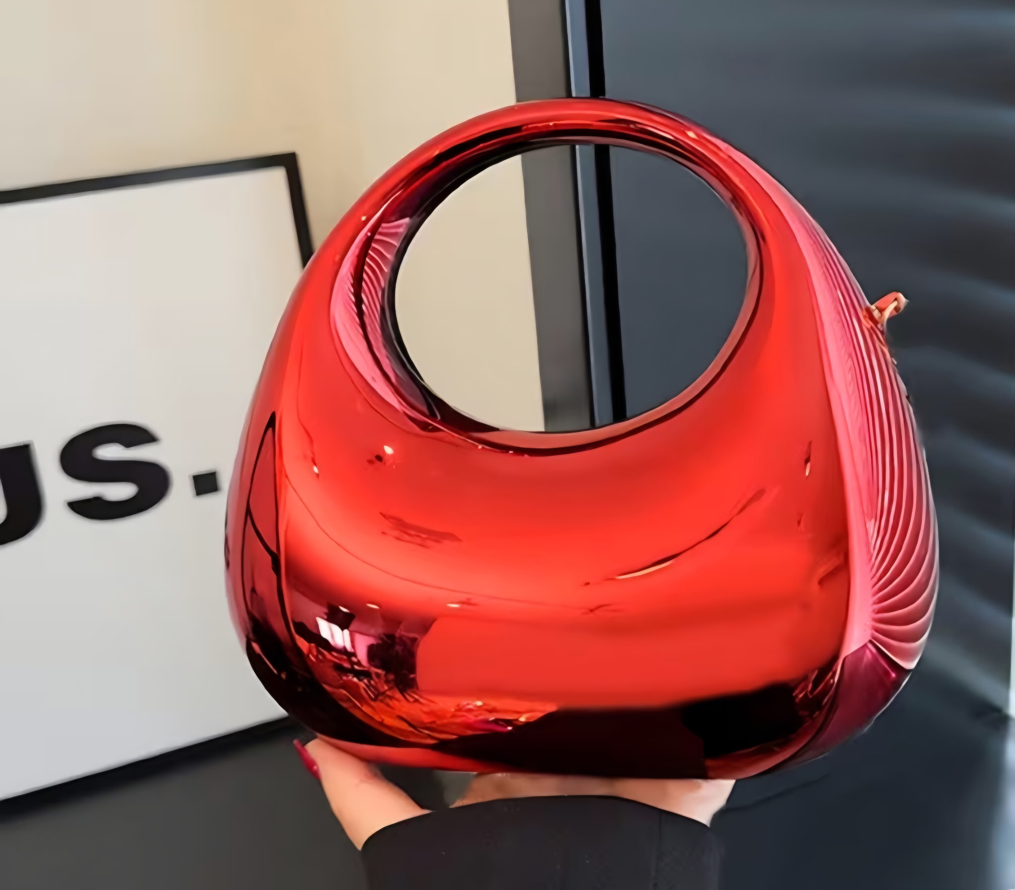 Metallic Red Designer Handbag