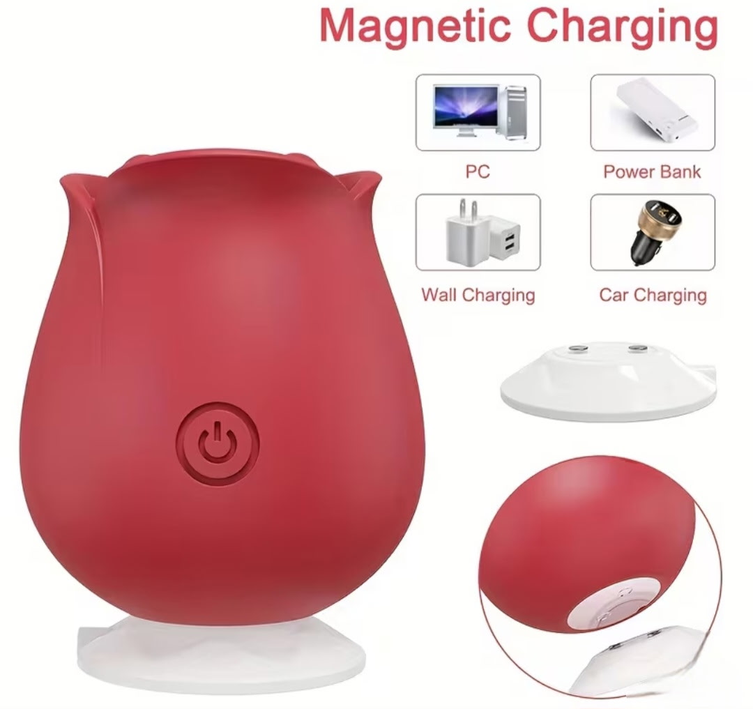 Rose-Shaped Magnetic Charger Massager