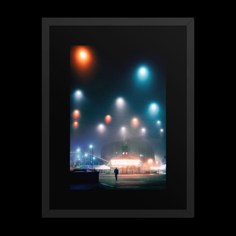 "The Mists Of Time Square" Framed Print