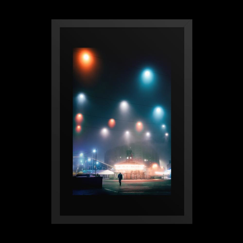 "The Mists Of Time Square" Framed Print