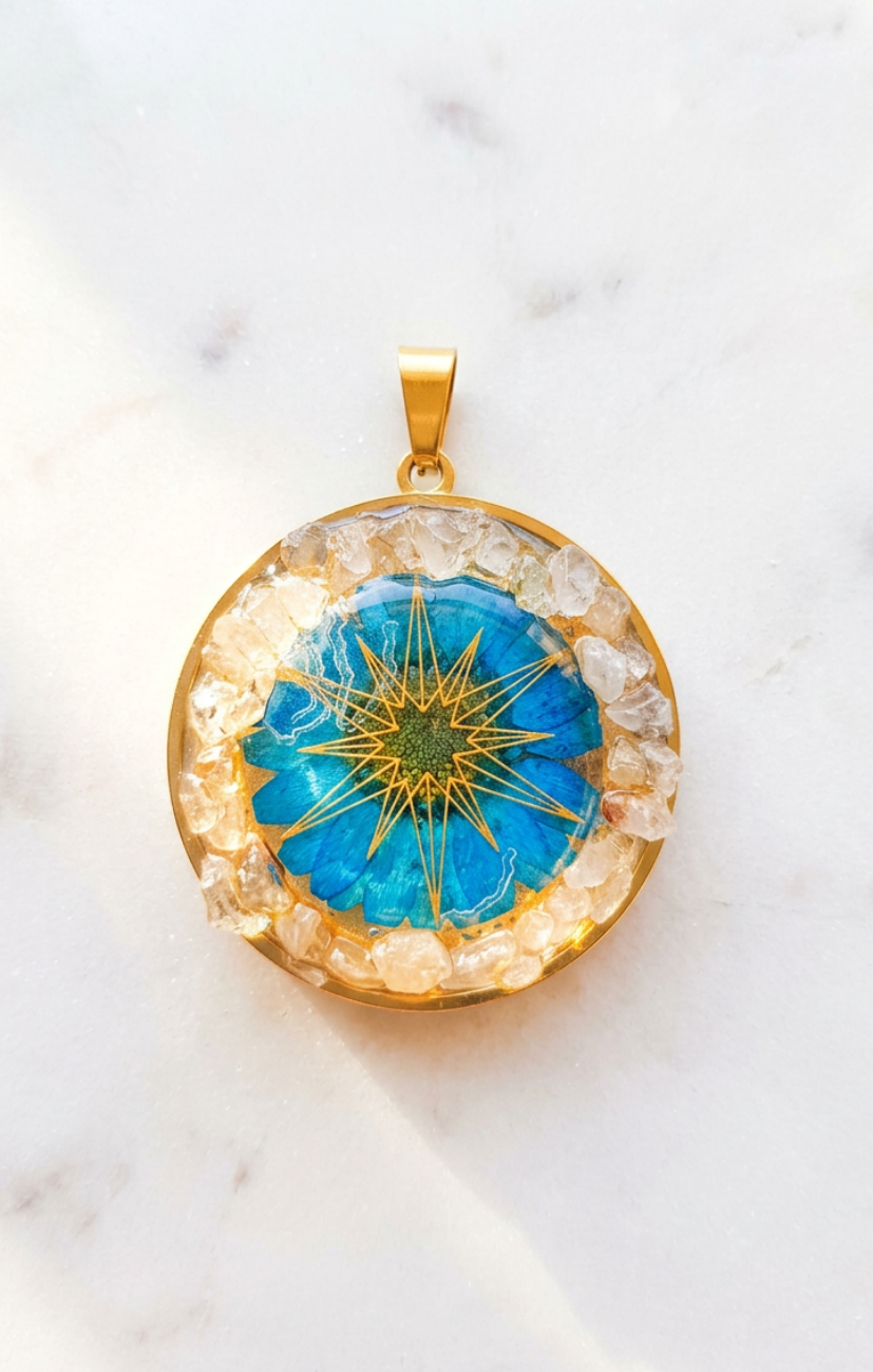 Pendentif Étoile de Lumière en Quartz Rutile