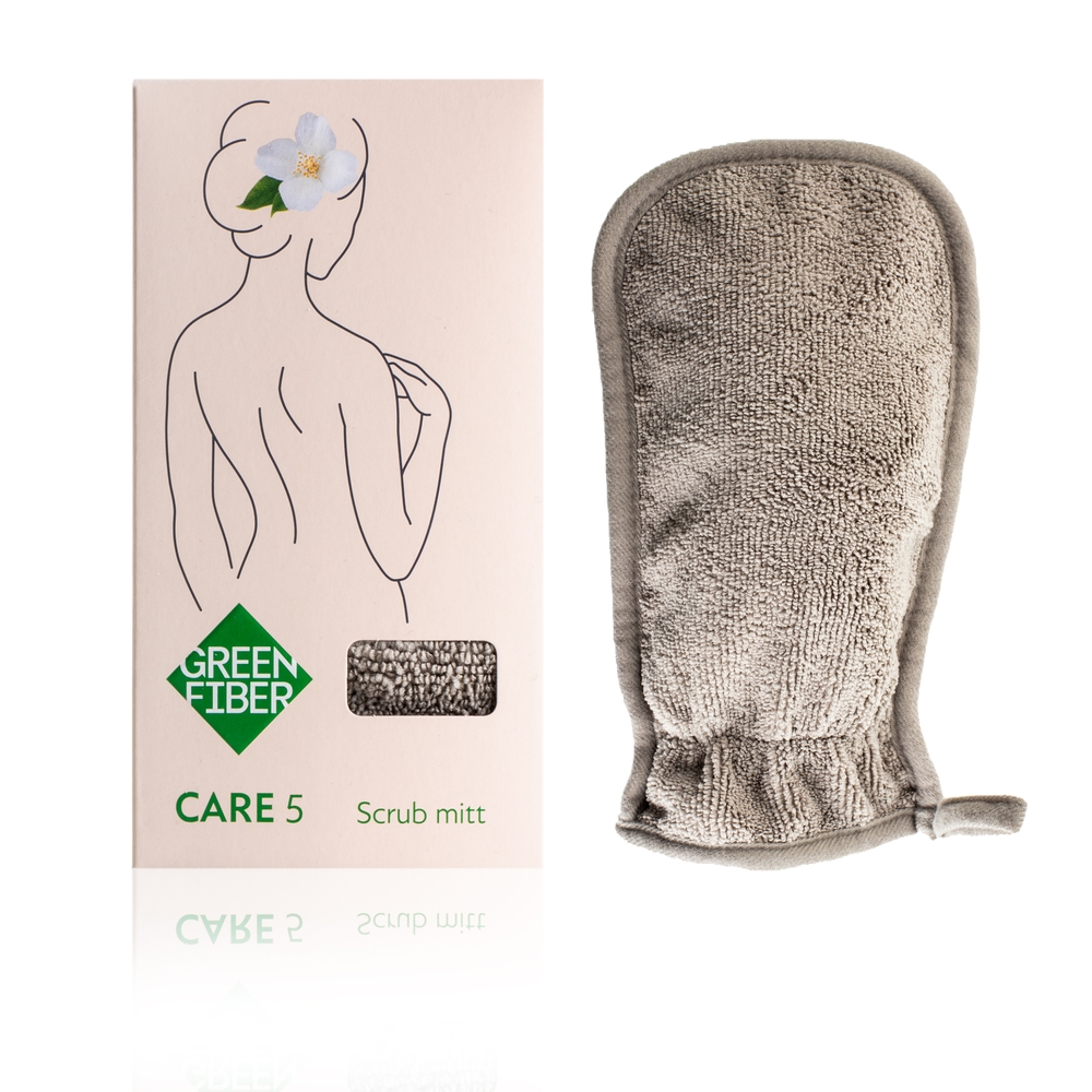 Green Fiber CARE 5 Scrubbing Mitten for the shower