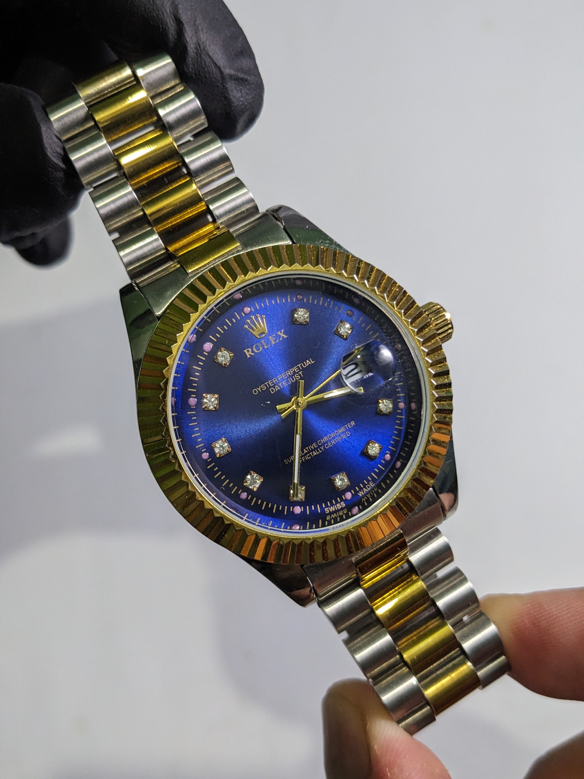 Rolex Date Just 2 tone Blue