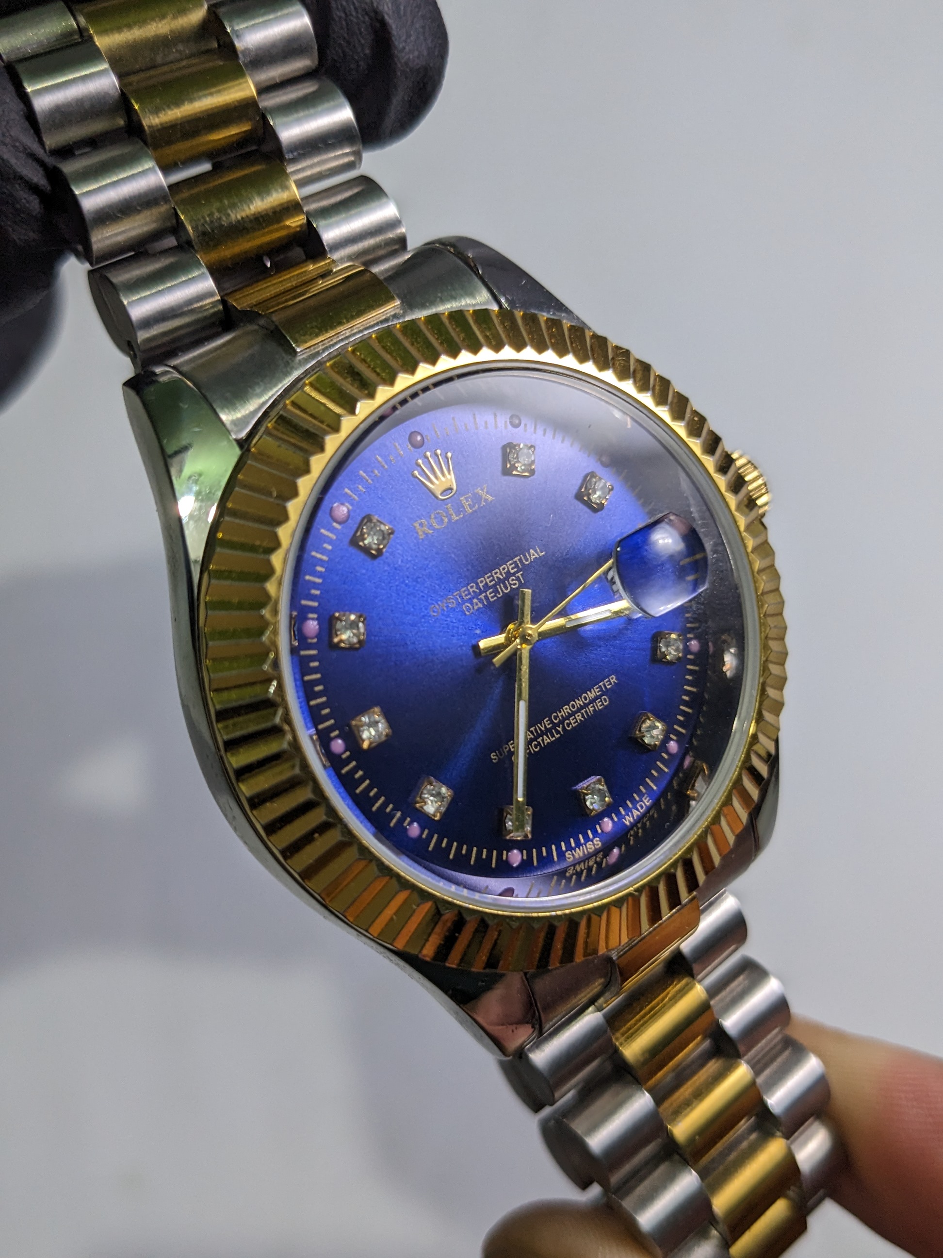 Rolex Date Just 2 tone Blue