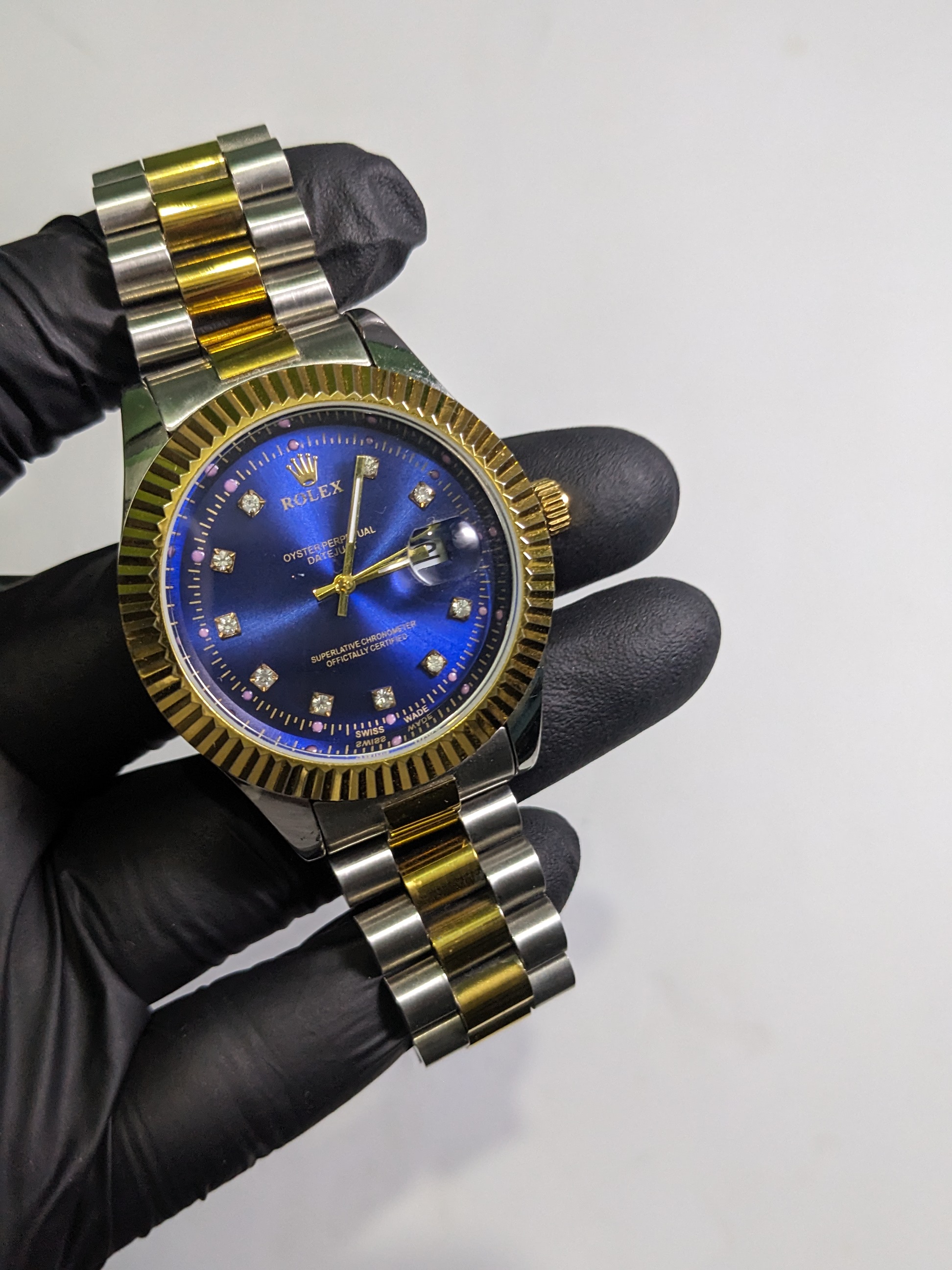Rolex Date Just 2 tone Blue