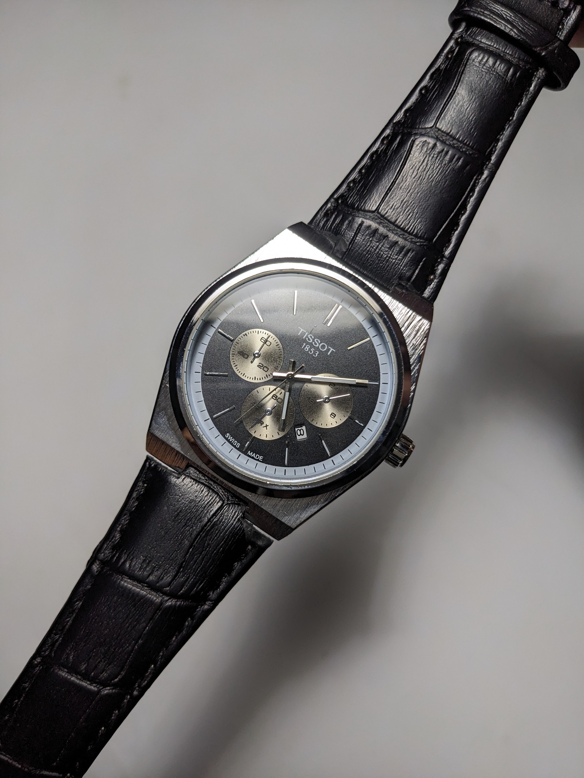 Tissot PRX 2 Tone Silver (Black Leather)