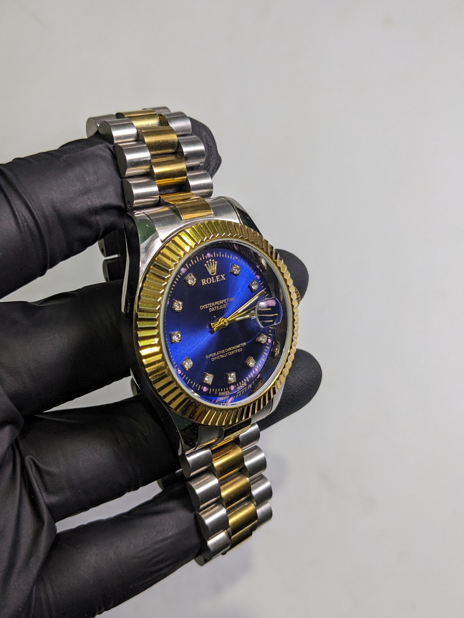 Rolex Date Just 2 tone Blue