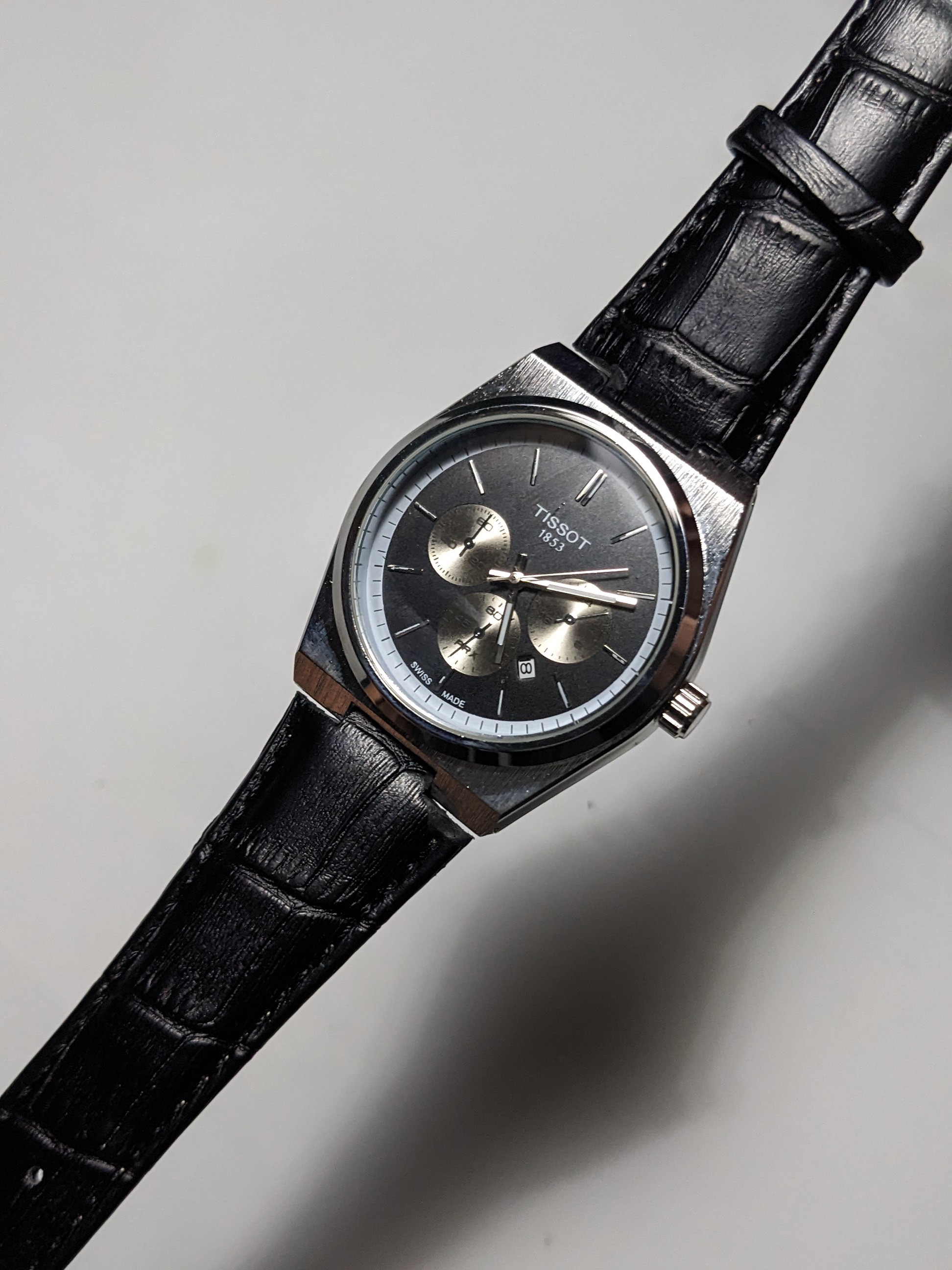 Tissot PRX 2 Tone Silver (Black Leather)
