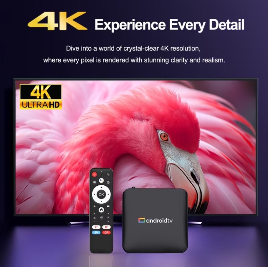 4k Android TV Box Streaming Device With 1 Year Service Included !