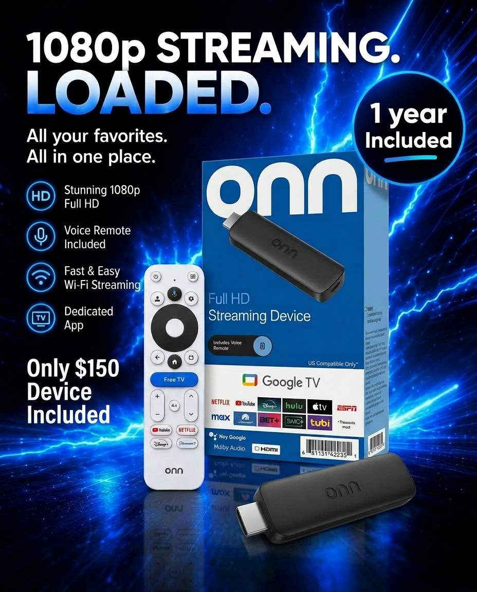 1 Year Premium Streaming Service With FHD 2k Streaming Device Included !