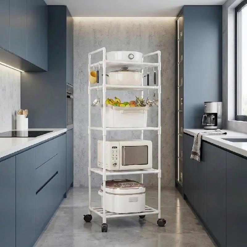 ESTANTE DE ALMACENAMIENTO ORGANIZADOR DE COCINA MULTIUSOS 5 NIVELES CON RUEDAS 