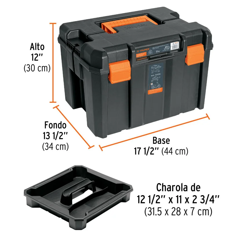 CAJA DE HERRAMIENTAS HOGAR 44X30CM CAPACIDAD 25L TRUPER 