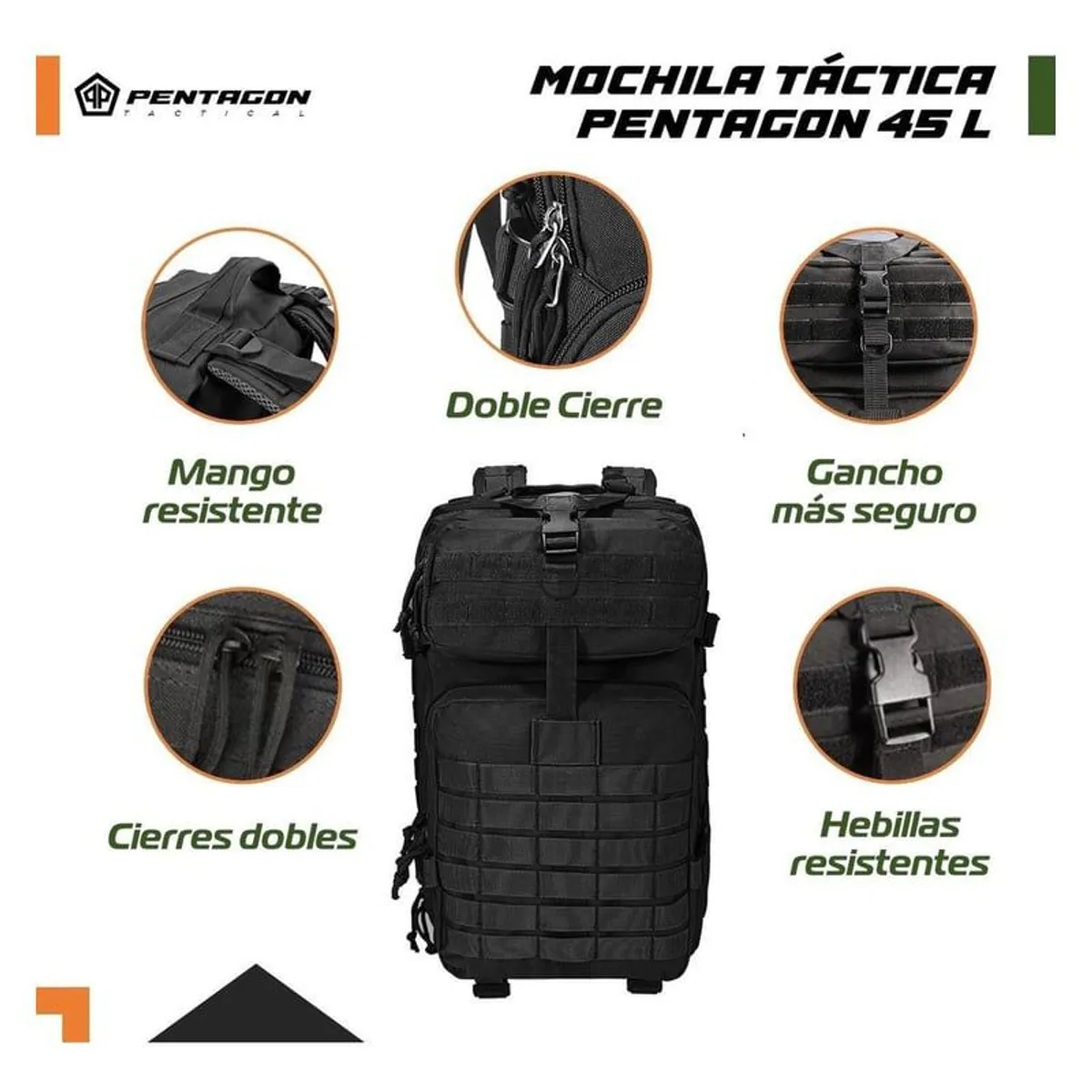 MOCHILA MILITAR TACTICA GRAN CAPACIDAD RESISTENTE VIAJE CAMPING