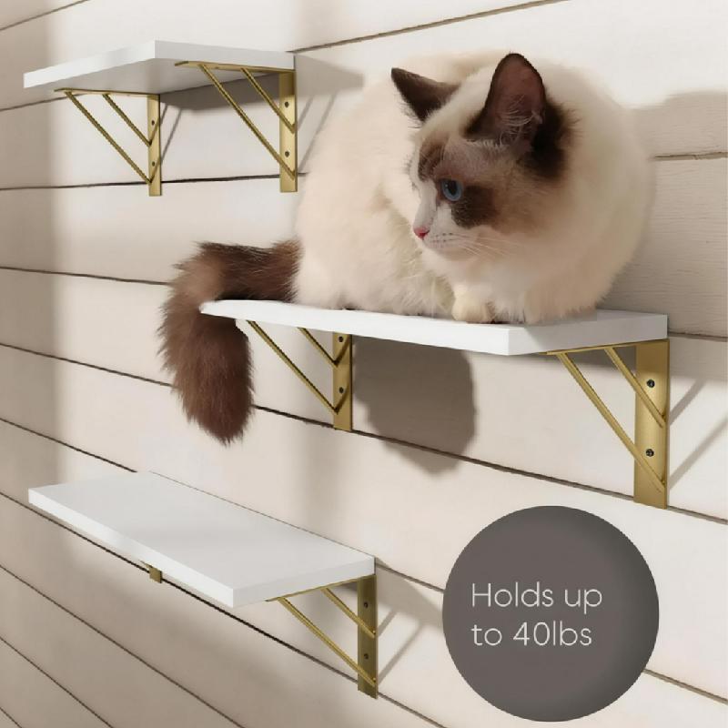 REPISAS FLOTANTES X3 ESTANTES PARED DECORATIVOS MADERA METAL ORGANIZADOR HOGAR MODERNO BLANCO