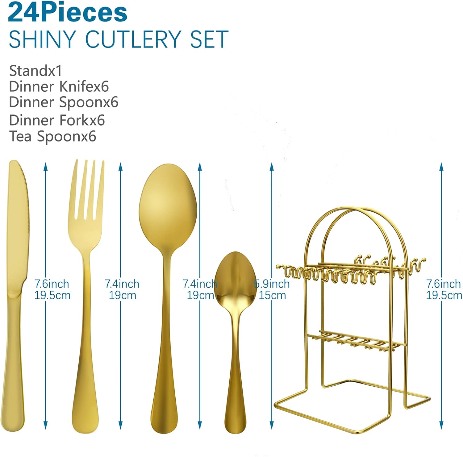 SET JUEGO DE CUBIERTOS CUCHARAS CUCHILLOS TENEDORES UTENSILIOS DE COCINA POR 24 PIEZAS 
