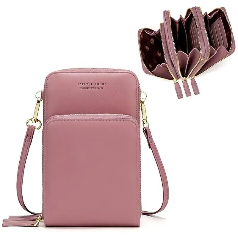 BOLSO DAMA CARTERA MANO MULTICOMPARTIMENTOS 3 DIVISIONES CUERO SINTETICO