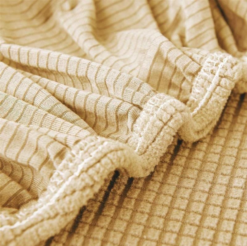 FORRO SILLA FUNDA ELASTICA COBERTOR ASIENTO RESPALDO AJUSTABLE LAVABLE PROTECTOR ANTIMANCHAS DECORATIVO BEIGE