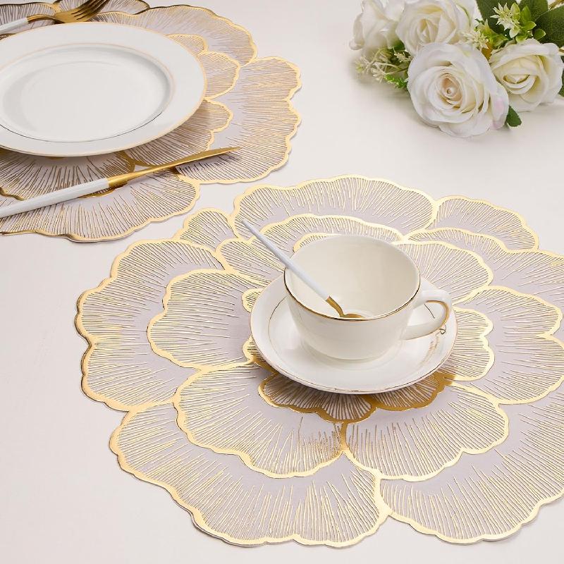 INDIVIDUAL MESA PVC FLORAL IMPERMEABLE ANTIDESLIZANTE RESISTENTE CALOR LAVABLE DECORATIVO COMEDOR COCINA