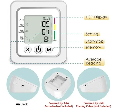 TENSIOMETRO DIGITAL DE BRAZO MONITOR DE PRESION ARTERIAL CON VOZ