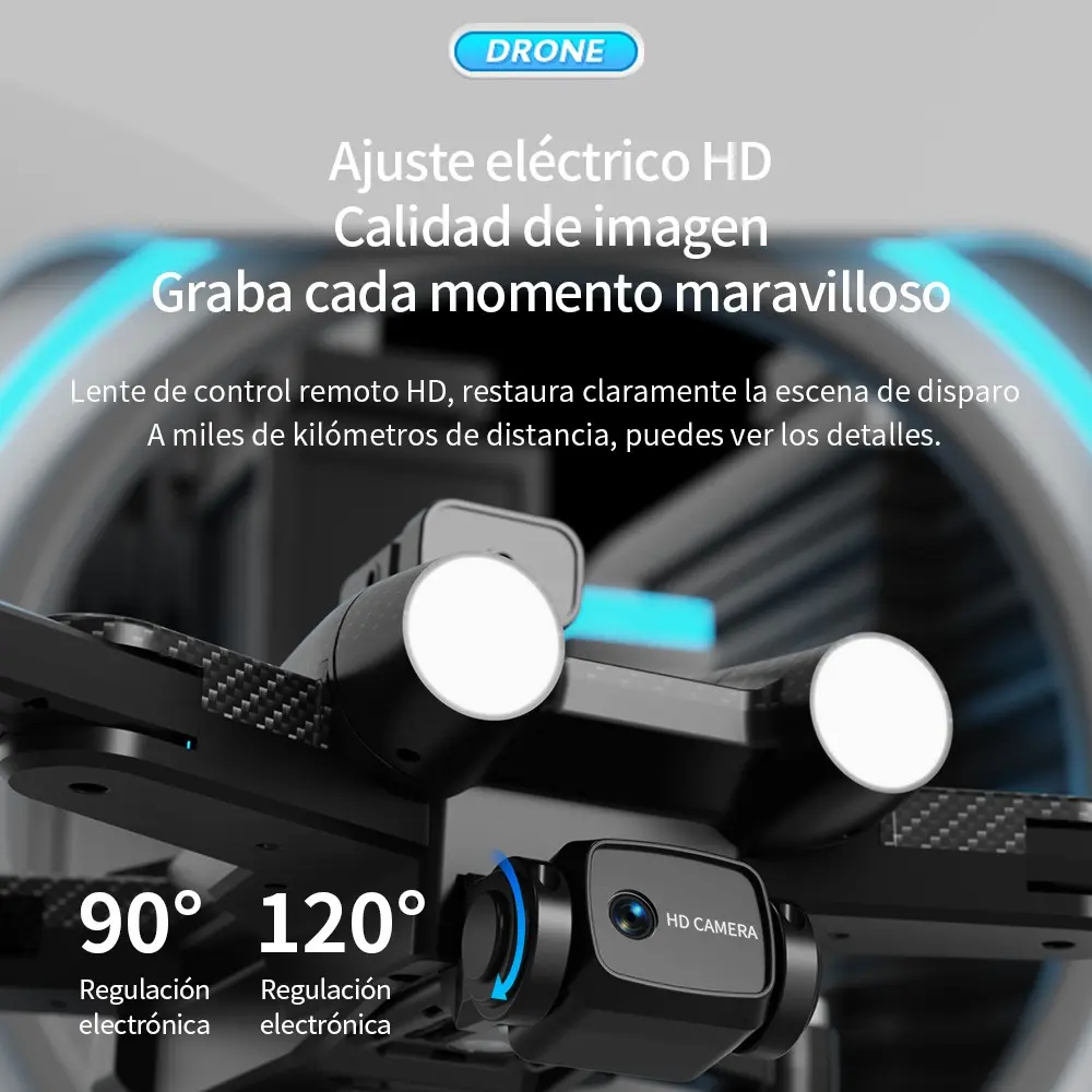 DRONE PLEGABLE 8K CON DOBLE CÁMARA ZOOM 50X MOTOR BRUSHLESS BATERÍA 1800MAH 20 ALCANCE 150M 