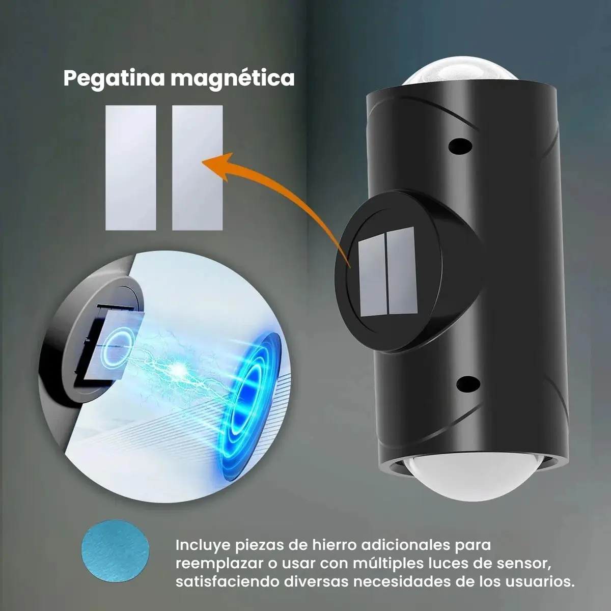 LÁMPARA LED DECORATIVA RECARGABLE DOBLE INSTALACIÓN MAGNÉTICA USB TIPO C 1500MAH 30 HORAS PARA PARED F25126