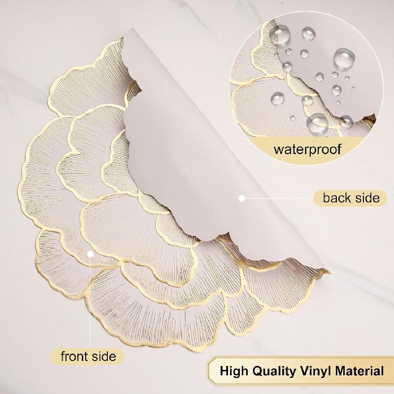 INDIVIDUAL MESA PVC FLORAL IMPERMEABLE ANTIDESLIZANTE RESISTENTE CALOR LAVABLE DECORATIVO COMEDOR COCINA