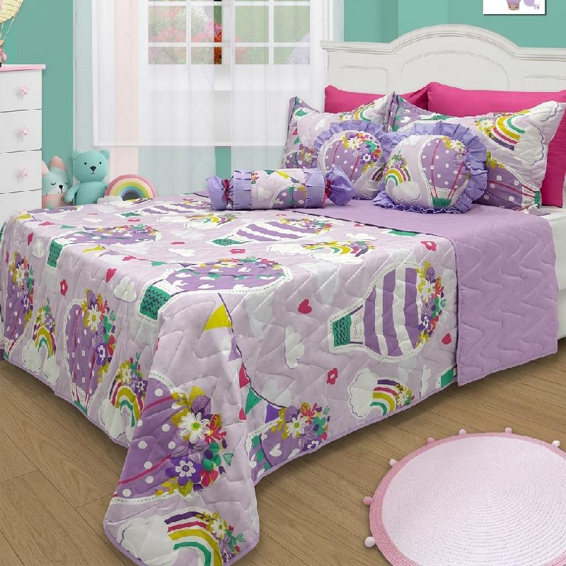 COLCHA ESPAÑOLA INFANTIL SENCILLA CON FUNDA ACOLCHADA REVERSIBLE NIÑAS
