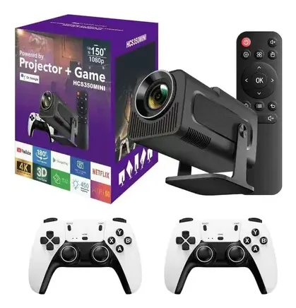 PROYECTOR HCS350 ANDROID 11 FULL HD 150’ JUEGOS RETRO + CONTROLES 