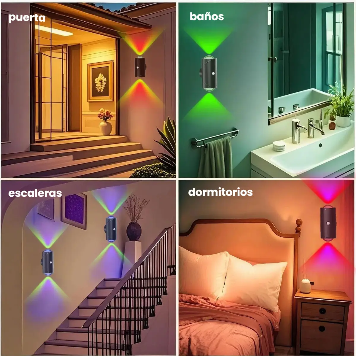 LÁMPARA LED DECORATIVA RECARGABLE DOBLE INSTALACIÓN MAGNÉTICA USB TIPO C 1500MAH 30 HORAS PARA PARED F25126