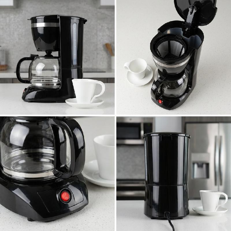 CAFETERA KALLEY 12 TAZAS 950W ANTIGOTEO JARRA VIDRIO FILTRO LAVABLE