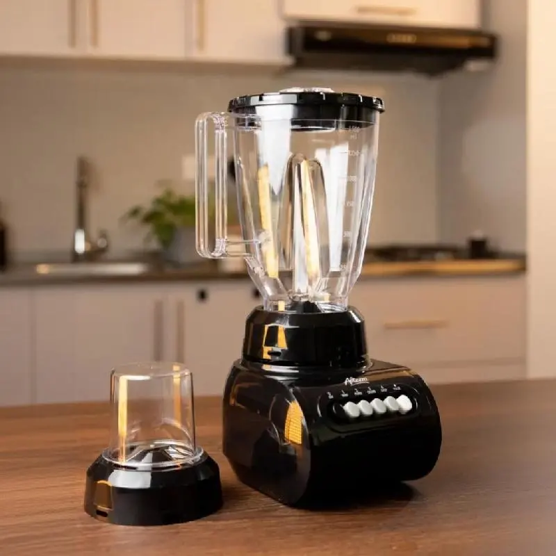 LICUADORA PICATODO PROCESADOR TRITURADOR 2 EN 1 400W ALTEZZA HIELO SMOOTHIES SALSAS CUCHILLA REMOVIBLE NEGRA